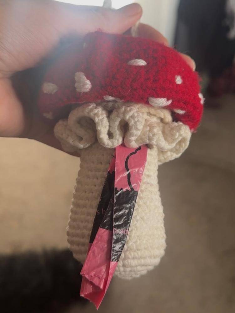 Whimsical Crochet Mushroom Bag Holder