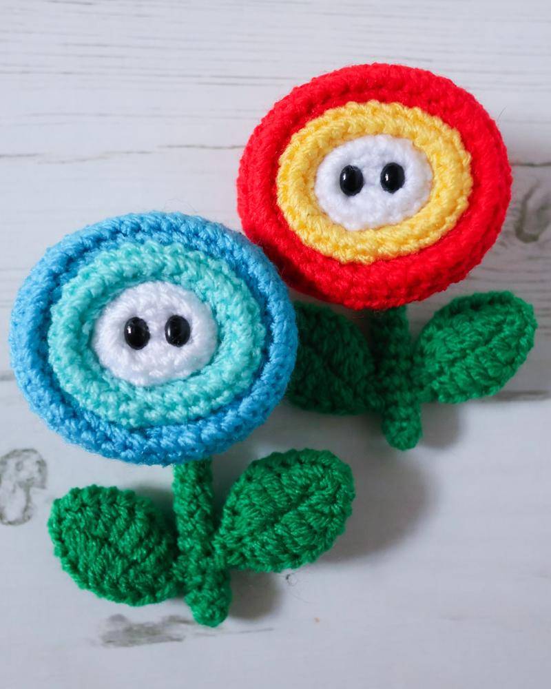 Whimsical Crochet Piranha Plant Appliqués