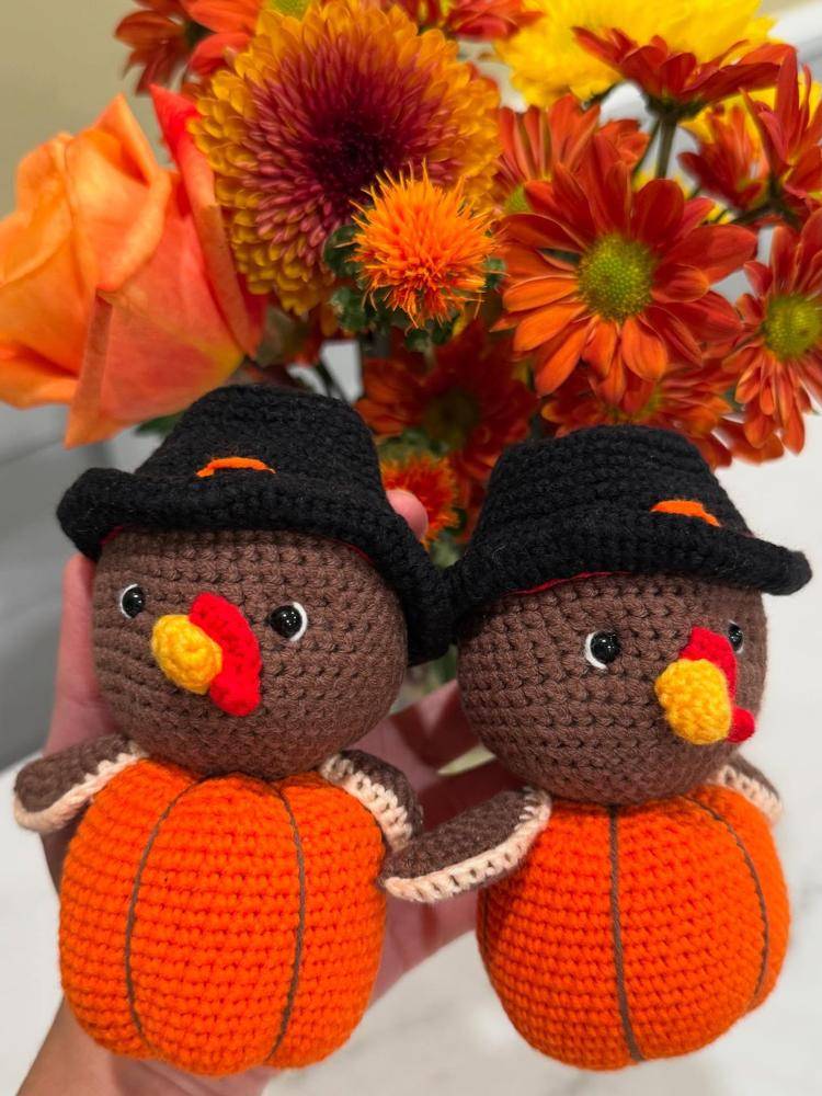 Whimsical Crochet Turkey Amigurumi Duo