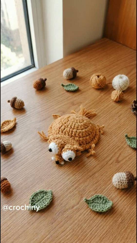 Whimsical Crocheted Acorn and Leaf Appliques