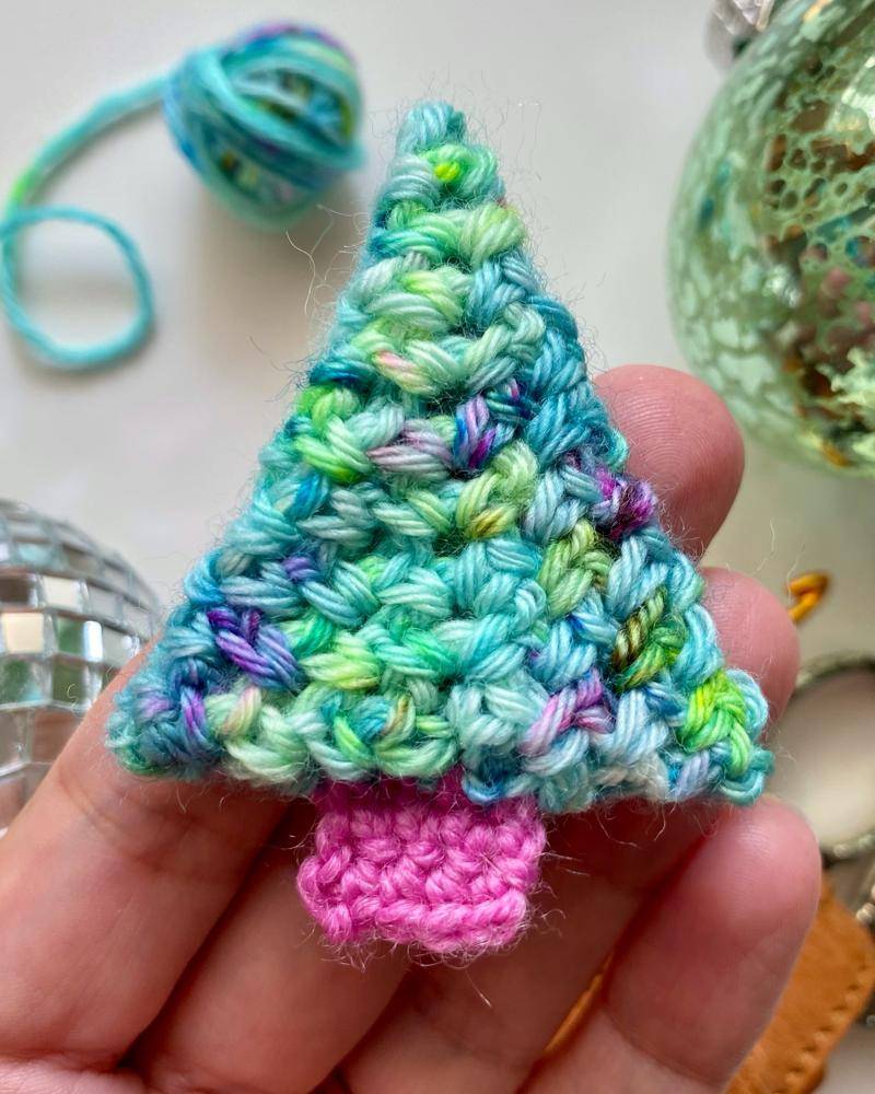 Whimsical Crocheted Christmas Tree Ornament