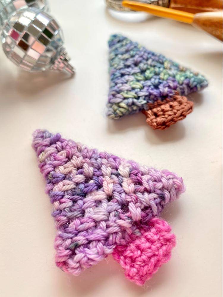 Whimsical Crocheted Christmas Tree Ornaments