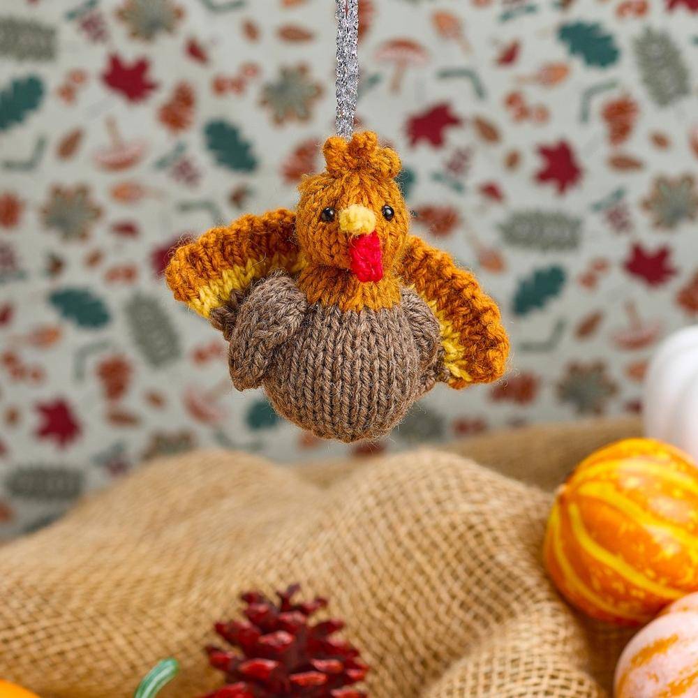 Whimsical Knitted Turkey Ornament Project